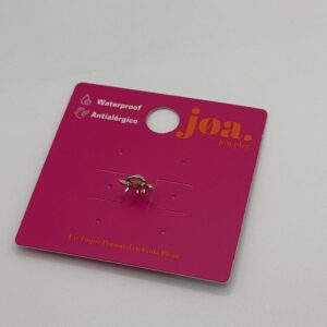 Piercing DINO PLATA PIEDRA NARANJA