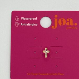 Piercing CRUZ ORO PIEDRAS MULTICOLOR