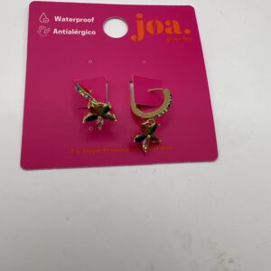 Pendiente FLOR BRILLANTE COLORES ORO 18K