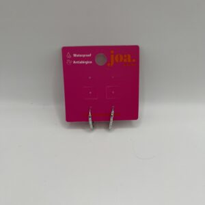 Pendiente CLICKER RECTANGULAR RELIEVE PLATA