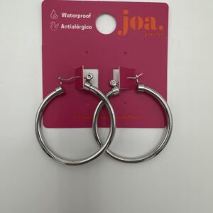 Pendiente ARGOLLA LISA CON REFUERZO PLATA