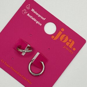 Pendiente CLICKER ARO ARCOIRIS M PLATA