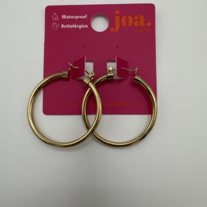 Pendiente ARGOLLA LISA CON REFUERZO ORO 18K