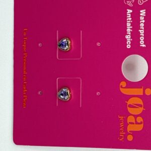 Pendiente CORAZON LILA BRILLANTE ORO 18K