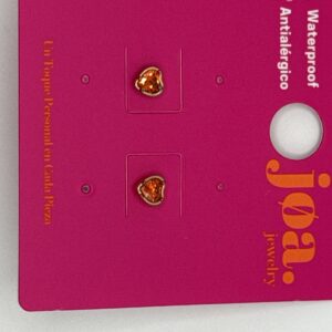 Pendiente CORAZON NARANJA BRILLANTE ORO 18K