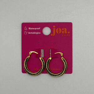 Pendiente ARO TORCION BRILLANTES VERDE ORO