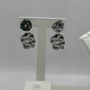 Pendiente HOJA MARTILLADA PLATA