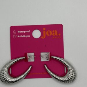 Pendiente CROISSANT GIGANTE ALARGADO PLATA