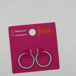 Pendiente ARO RÚSTICO CLICKER M PLATA