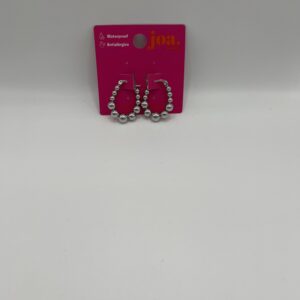 Pendiente OVAL ESFERAS PLATA