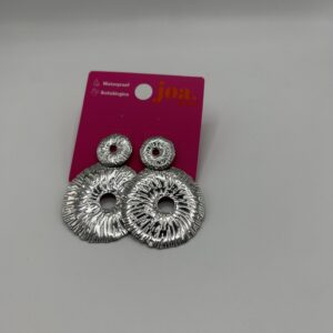 Pendiente COLGANTE ANILLOS RÚSTICO PLATA