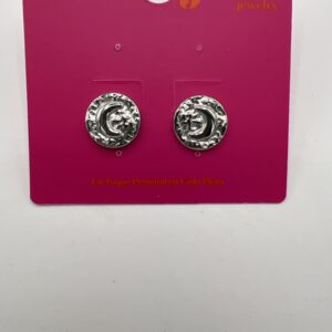 Pendiente BUTTON LUNA PLATA