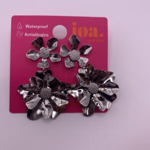 Pendiente COLGANTE FLORES PLATA