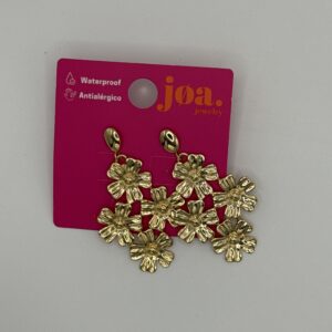 Pendiente 4 FLORES COLGANTES ORO