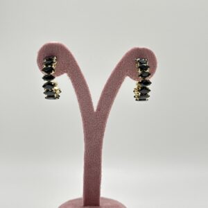 Pendiente GRANDES CON PIEDRAS NEGRAS ORO