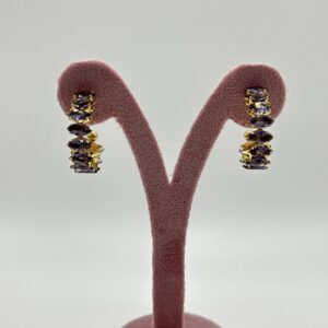 Pendiente GRANDES CON PIEDRAS LILA ORO