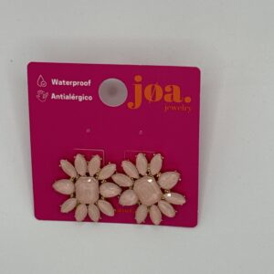 Pendiente FLOR PIEDRAS ROSA ORO