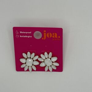 Pendiente FLOR PIEDRAS BLANCAS ORO