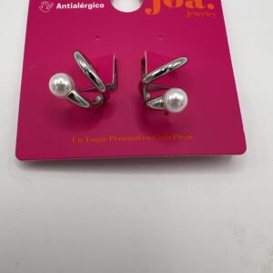 Pendiente CURV PERLA PLATA