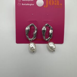 Pendiente ARO ABSTRACTO CON PERLA