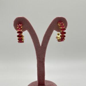 Pendiente GRANDES CON PIEDRAS FUCSIA ORO