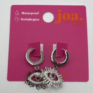 Pendiente EYE AMULET RED PLATA