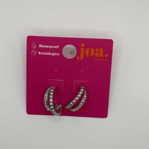 Pendiente ARO DOBLE CIRCONITAS PLATA