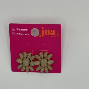 Pendiente FLOR PIEDRAS VERDE CLARO ORO