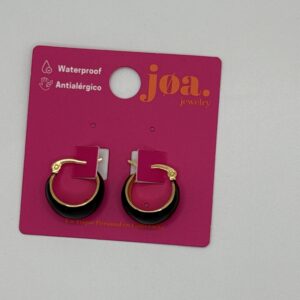 Pendiente ARO ESMALTADO NEGRO