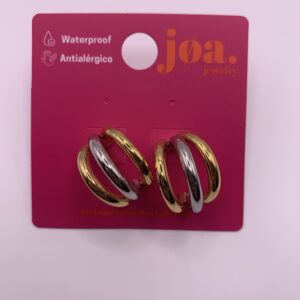 Pendiente TRIPLE ACERO Y ORO