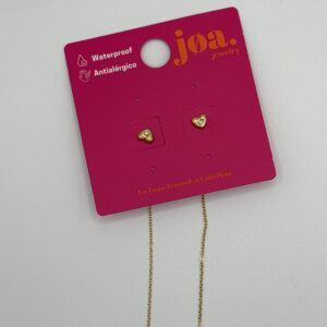 Pendiente PASANTE CADENA CORAZÓN ORO 18 K