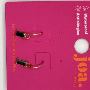 Pendiente ARO PASANTE ONIX ORO 18K