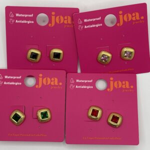 Pendiente CUADRADO BRILLANTE ORO