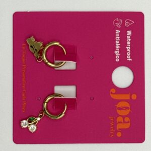 Pendiente CEREZAS CIRCONITA ARO CLICKER ORO 18K