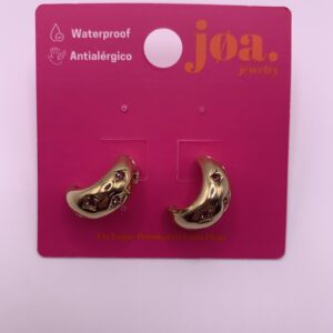 Pendiente AROS INFLADOS CON PIEDRAS BRILLANTES ORO 18K