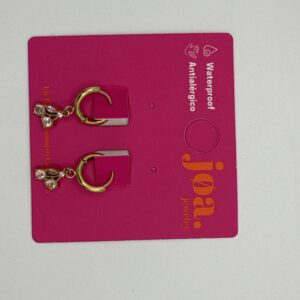 Pendiente CEREZAS ROSA ARO CLICKER ORO 18K