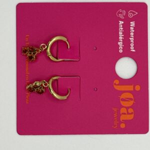 Pendiente CEREZAS NARANJA ARO CLICKER ORO 18K