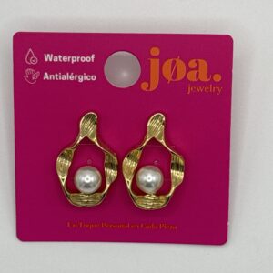 Pendiente PERLA RÚSTICO ORO 18 K