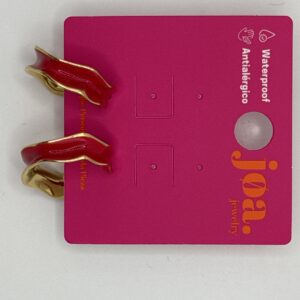 Pendiente ARO RUSTICO FUCSIA ORO 18K