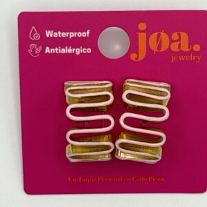 Pendiente ONDAS ZIG ZAG BLANCO ORO 18 K