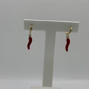 Pendiente ARO CLICKER PAPRIKA ROJO ORO 18K