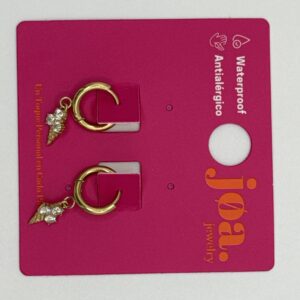 Pendiente HELADO CIRCONITA ARO CLICKER ORO 18K