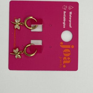 Pendiente CIRCONITA LIBÉLULA ARO CLICKER ORO 18K