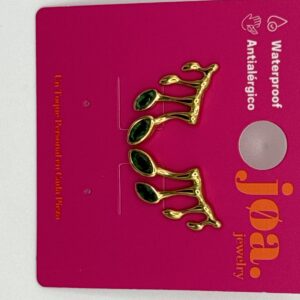 Pendiente GOTAS VERDE BRILLANTES ORO 18 K