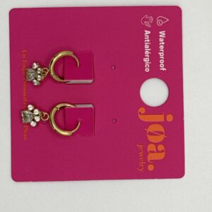 Pendiente CIRCONITA HUELLA ARO CLICKER ORO 18K