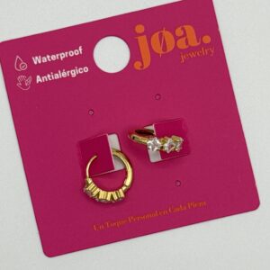 Pendiente ARO TRIPLE CIRCONITA CLICKER ORO 18 K