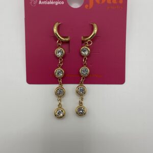 Pendiente CASCADA DE CRISTALES ORO 18K