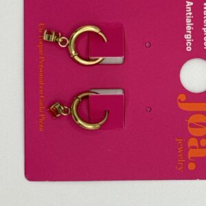 Pendiente CIRCONITA NARANJA COLGANTE ARO CLICKER ORO 18K