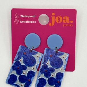 Pendiente GEOMÉTRICO FLORES AZUL