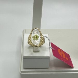 Anillo FLOR VERDE RUSTICO